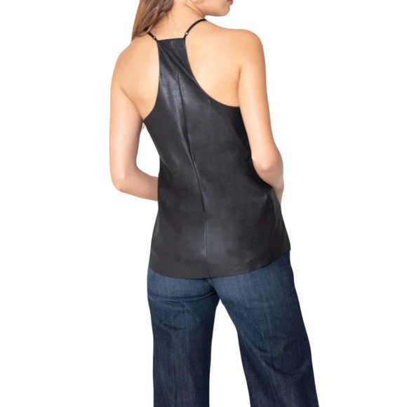 Lavender Brown Vegan Leather Cami XS Black Like New - Picture 2 of 6